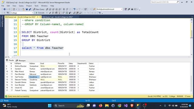 GROUP BY clause in SQL Server | SQL SERVER | Lecture-19 | In Nepali Language. смотреть онлайн