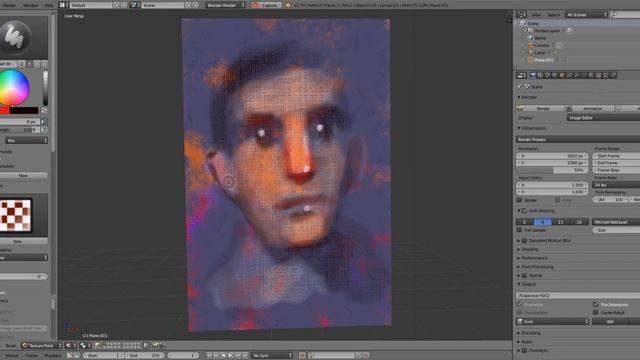Photoshop in Blender: Dynamic brushes and canvas texture in texture paint mode (test002) смотреть онлайн