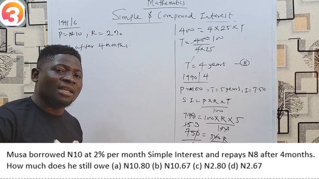 JAMB Mathematics Ep 5 - [Simple & Compound Interest, Repayment] + Past Questions & Solutions смотреть онлайн