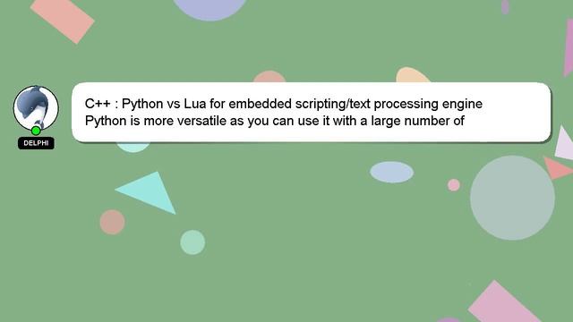 C++ : Python vs Lua for embedded scripting/text processing engine смотреть онлайн