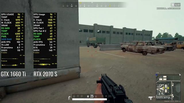 PUBG GTX 1660 Ti vs RTX 2070 Super 1080p смотреть онлайн