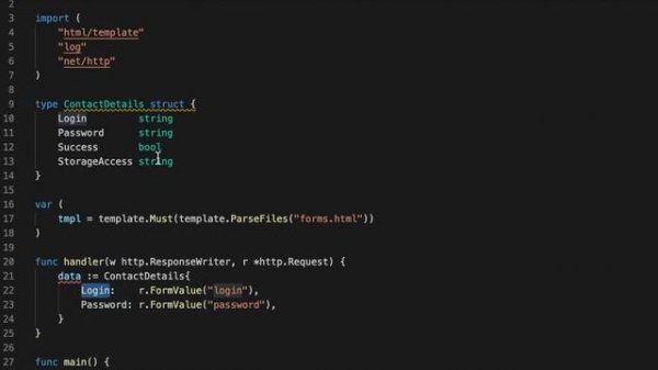 [GO] простая веб форма авторизации (golang, templates, шаблоны, web)