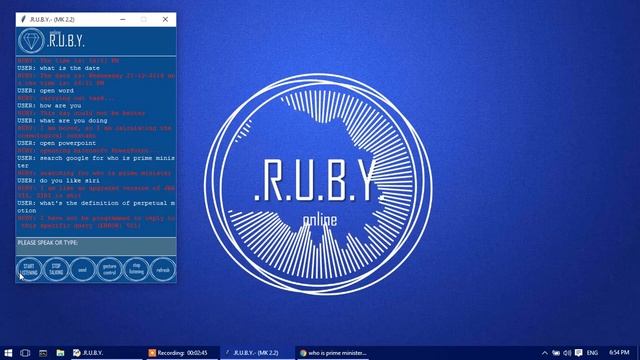 RUBY - Voice assistant made using Python (SIRI for PC/JARVIS) смотреть онлайн