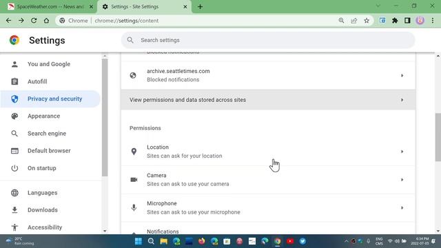 PRIVACY SECURITY Google Chrome Location Notifications Camera and Microphone settings смотреть онлайн