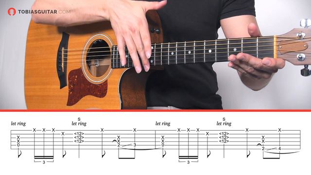 Percussive Fingerstyle Guitar Tutorial - (Memories Riff By Tobias Rauscher)