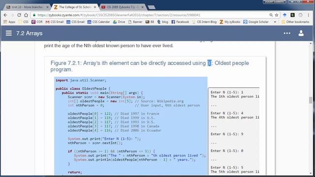 CIS 2085 Zybooks 7.2 - Arrays смотреть онлайн