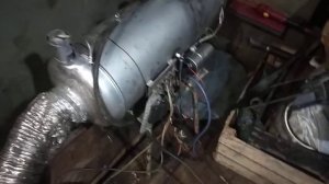 Первый запуск ОВ-65 на газу в гараже.