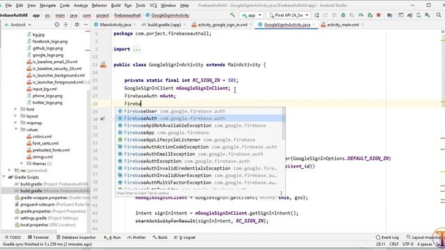 Google Sign In Android | Login With Google Using Firebase Authentication In Android with no Error смотреть онлайн