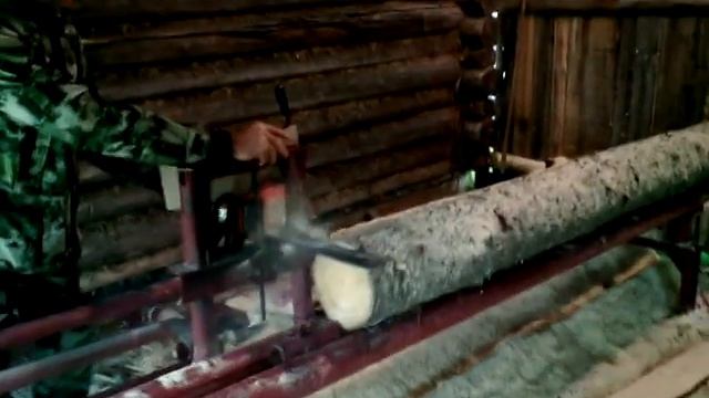 Самодельная шинная бензопилорама смотреть онлайн