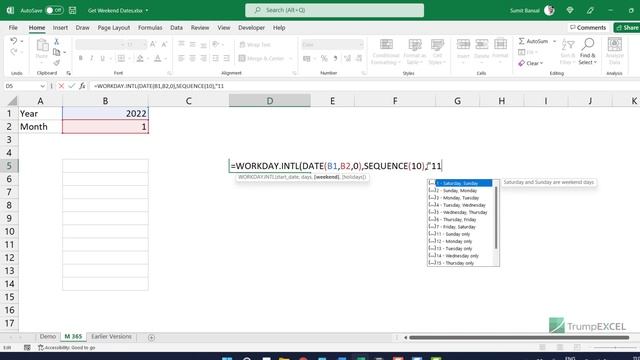 Extract Weekend Dates for Any Month in Excel (Clever Formula) смотреть онлайн