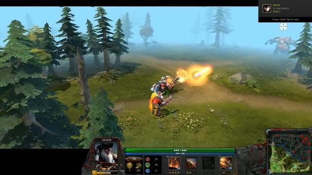 Dota 2 Sniper immortal Muh Keen Gun with Kinetic gem in game reiview смотреть онлайн
