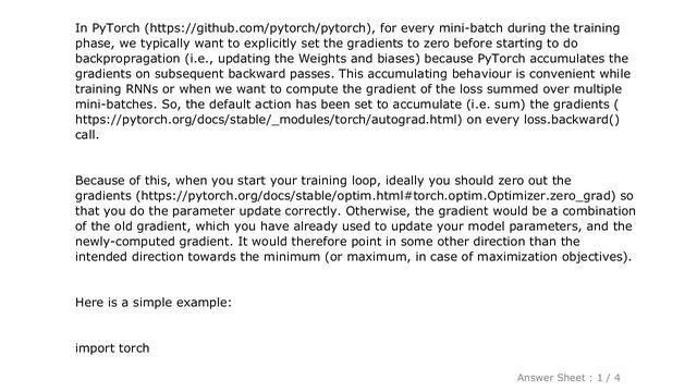 PYTHON : Why do we need to call zero_grad() in PyTorch? смотреть онлайн