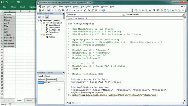 Excel VBA Tutorial For Beginners (7/10): Arrays