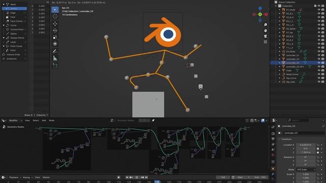 Grease Pencil 3.0 Character Rigging (Geometry Nodes, Blender) смотреть онлайн