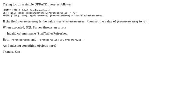 Databases: Why is this query throwing an "Invalid Column Name" error? (2 Solutions!!) смотреть онлайн