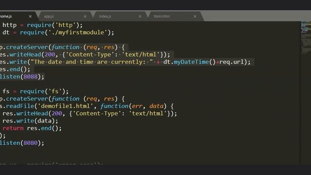 Node.js http server creation and modules смотреть онлайн