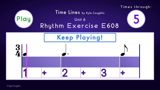 Dotted Quarter Notes in 3/4 - Exercise E608 Time Lines смотреть онлайн
