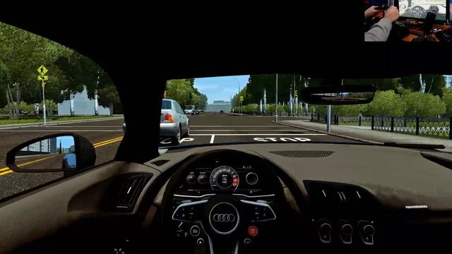 Probando y Conduciendo Audi R8 V10 Plus por la ciudad | ¡Choques y Accidentes! City Car Driving смотреть онлайн