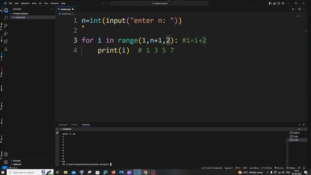 Python program to print odd numbers using for loop using 2 ways tutorial смотреть онлайн