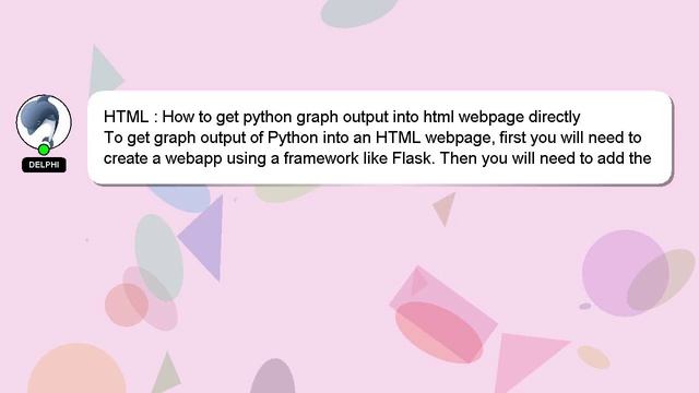 HTML : How to get python graph output into html webpage directly смотреть онлайн