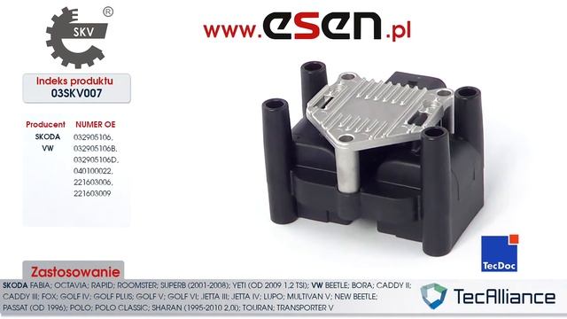 Cewka zapłonowa Skoda Fabia Skoda Octavia Skoda Superb VW Golf VW Jetta VW Sharan OE 32905106 смотреть онлайн