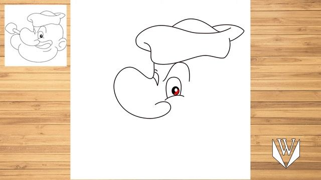 Как нарисовать Моряк Попай шаг за шагом, Easy Draw | Скачать бесплатно раскраски смотреть онлайн