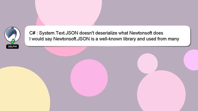 C# : System.Text.JSON doesn't deserialize what Newtonsoft does смотреть онлайн