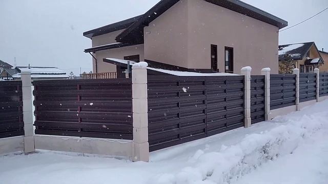 Ограждение из евроштакетника в шахматном порядке в Тюмени смотреть онлайн