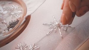 Снежинка. Люневильская вышивка стеклярусом / Luneville embroidery. Snowflake