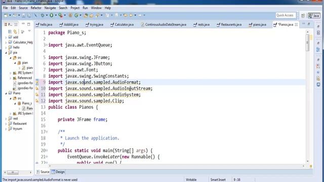 How to Create Virtual Piano with Java in Eclipse смотреть онлайн