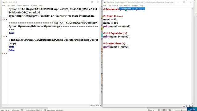 Relational Operators In Python Easily Explain For Beginners With Notes And Source Code. смотреть онлайн