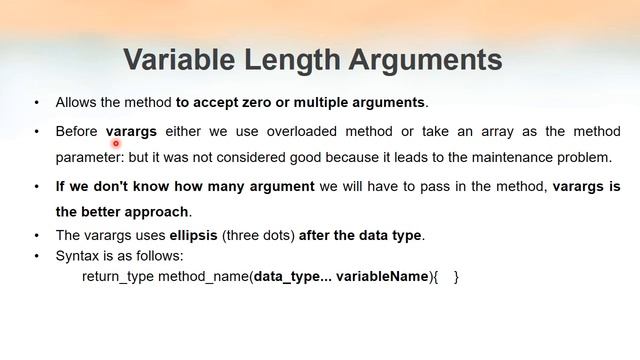 Command line arguments & Variable Length Arguments смотреть онлайн