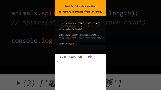 JavaScript splice method to remove elements from an array смотреть онлайн