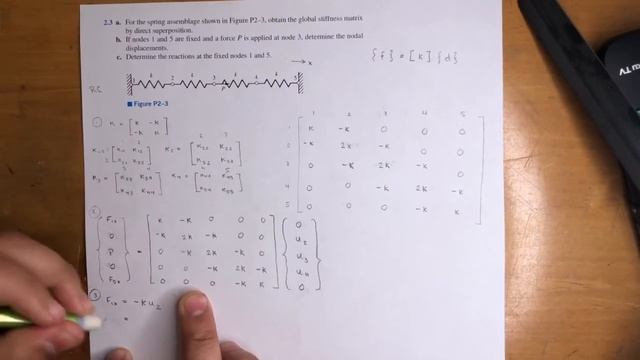 Finite Element Analysis - For the Spring Assemblage shown, Obtain the Global Stiffness Matrix смотреть онлайн