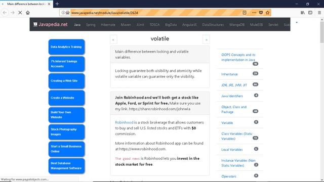 Main difference between locking and volatile variables.
| javapedia.net смотреть онлайн