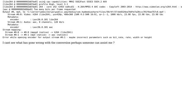 FFMPEG Windows Generate 360p Video conversion failed смотреть онлайн