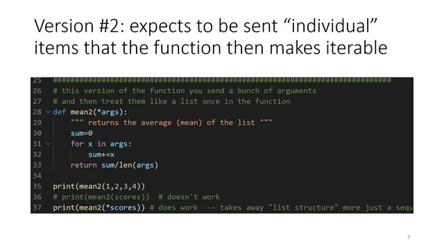 Python functions: iterable arguments and returning dictionaries смотреть онлайн
