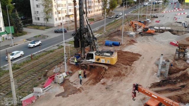 Бетонный лес / строительство эстакады / 24 августа 2021 г / ул. Ново-Садовая / город Самара смотреть онлайн