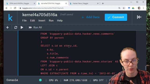 SQL Summer Camp: Joins & Unions | Kaggle смотреть онлайн