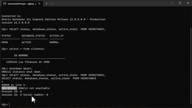 Como subir la instancia al tener los errores ORACLE ORA-01034 y ORA-01219 смотреть онлайн