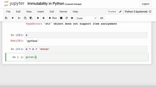 Immutability in Python with visualisation and example смотреть онлайн