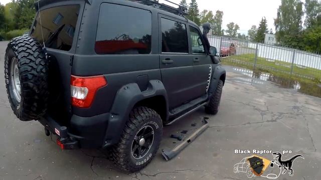 Восстановление УАЗа в рапторе с крупной шагренью после удара об дерево. смотреть онлайн