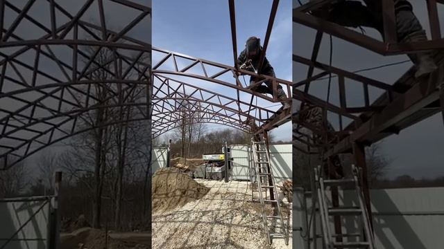 Процесс установки навеса для автомобиля смотреть онлайн