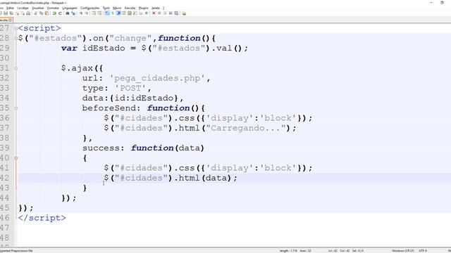 Combo Box com cidade e estados PHP e Ajax смотреть онлайн