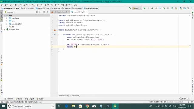 onClickListener with KOTLIN language in android studio смотреть онлайн