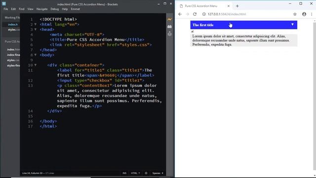 Pure CSS Accordion Menu смотреть онлайн
