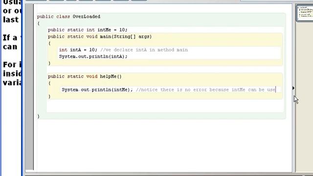 JAVA - scope of variables смотреть онлайн