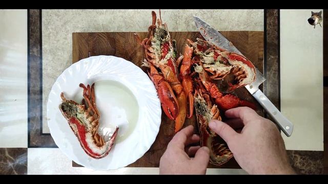 Лобстер на гриле с чесночным маслом. смотреть онлайн