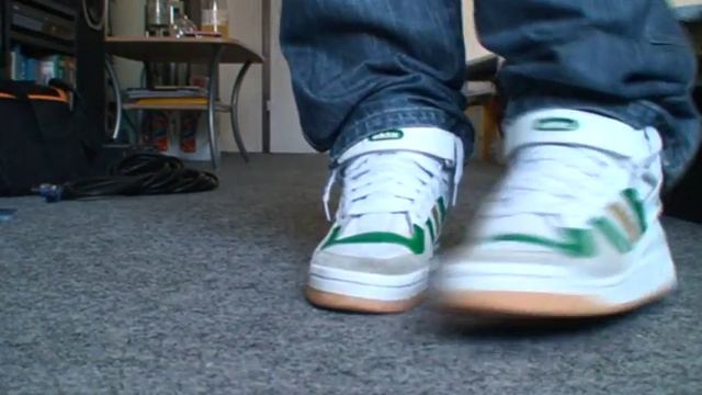 Adidas Forum Mid White/Green shoe play смотреть онлайн