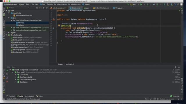 How to add interstitial ads on Android Splash Screen - Android Studio Java Tutorial смотреть онлайн